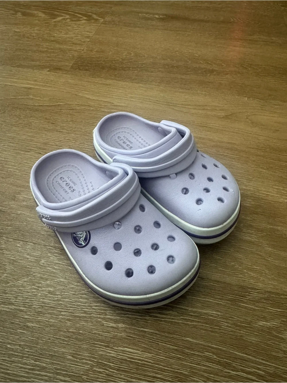 CROCS Kids' Classic Clog in Lavender with Speckled Midsole